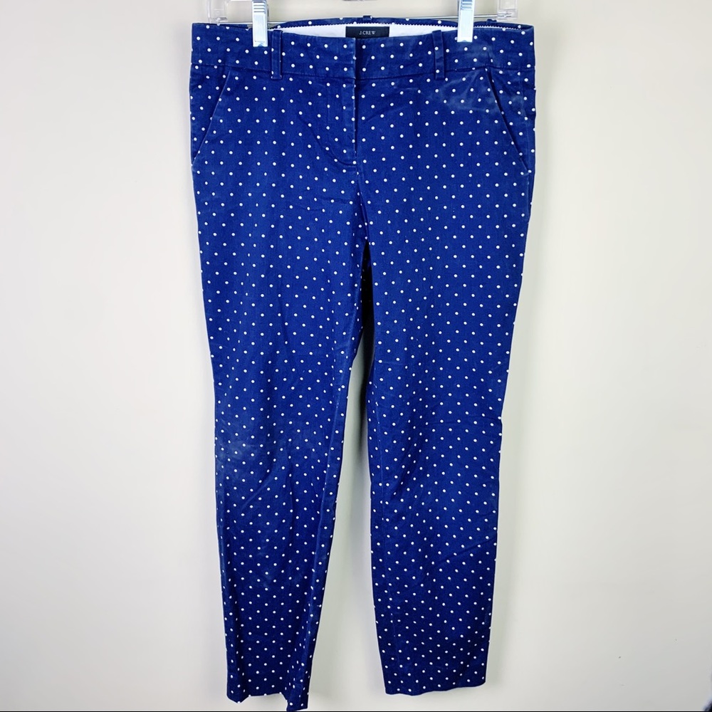 J.CREW Cafe Capri Chino Pants Navy Polka Size 0